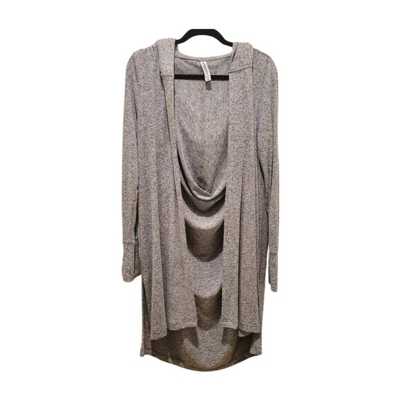 ATHLETA harmony wrap light grey heather hooded cardigan duster sz m medium - Picture 1 of 8